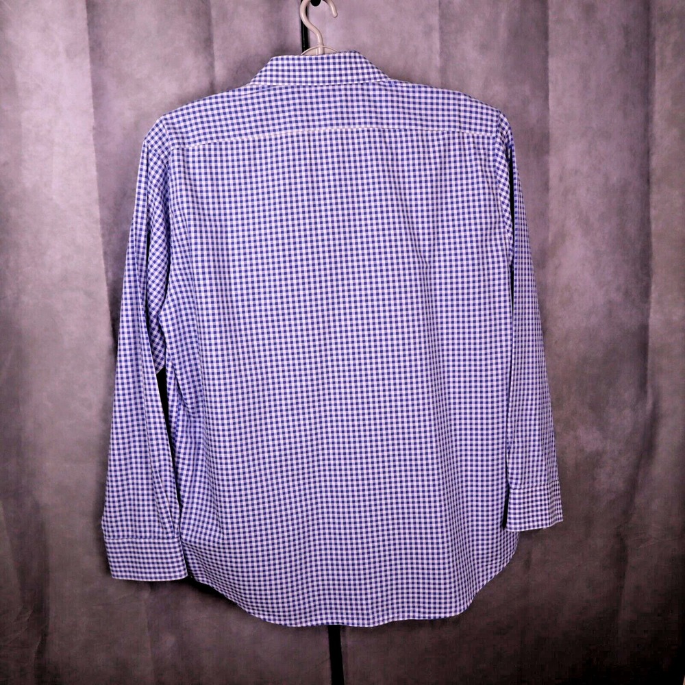 Alan Flusser Men's XXL Shirt‎ Blue Check L/S Button Up Casual Dress - Picture 2 of 6